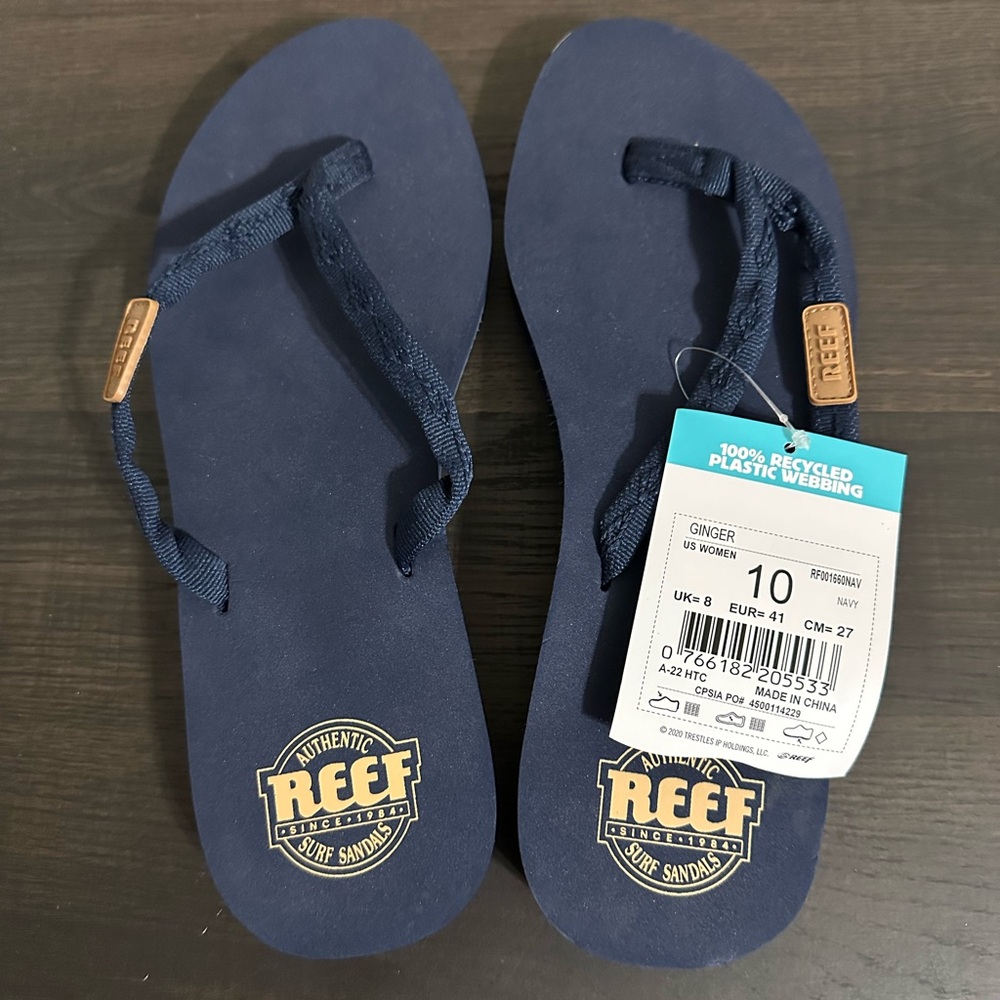 Reef Women’s Navy Flop Flops Size 10